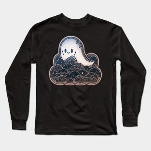 Cobweb in the Clouds, Little Ghost Design Long Sleeve T-Shirt